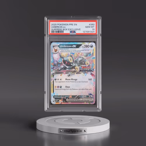2025 Pokémon Pre EN-Prismatic Evolutions #060 Umbreon EX - Holo Surprise Box Exclusive (PSA 10 GEM M