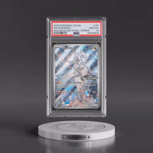 2025 Pokémon Jtg EN-Journey Together #167 N's Reshiram - Enhanced Booster Box Topper (PSA 10 GEM MIN