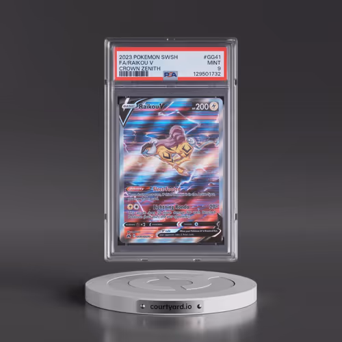2023 Pokémon Sword and Shield Crown Zenith #GG41 Raikou V - Holo Full Art (PSA 9 MINT)