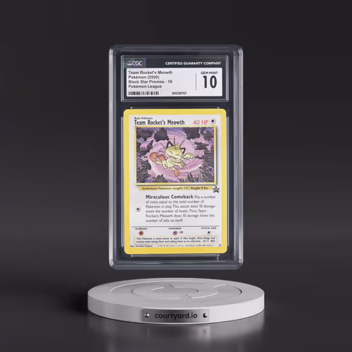1999 Black Star Promos #18 Team Rocket's Meowth - Pokémon League (CGC 10 GEM MINT)