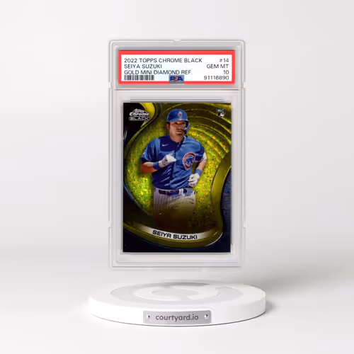 2022 Topps Chrome Black #14 Seiya Suzuki - Gold Mini Diamond Refractor (PSA 10 GEM MINT)
