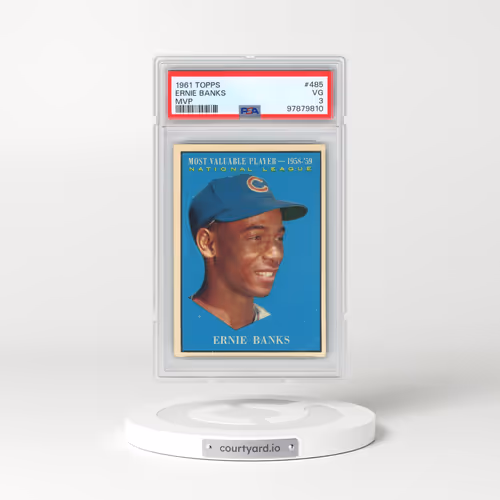 1961 Topps #485 Ernie Banks - MVP (PSA 3 VG)