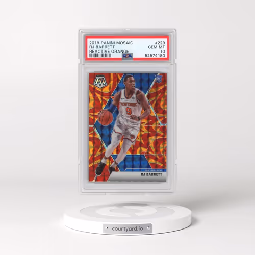2019 Panini Mosaic #229 RJ Barrett - Reactive Orange (PSA 10 GEM MINT)