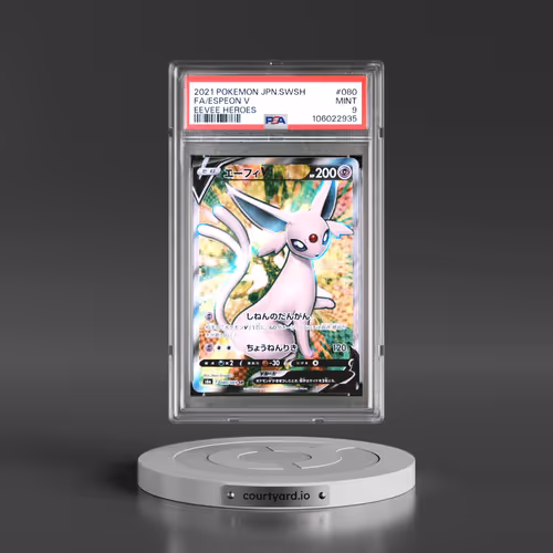 2021 Pokémon Sword & Shield Eevee Heroes #080 Espeon V - Holo Full Art (PSA 9 MINT)