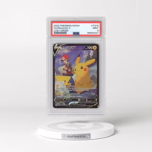 2022 Pokémon Sword & Shield Lost Origin #TG16 Pikachu V - Holo Full Art (PSA 9 MINT)