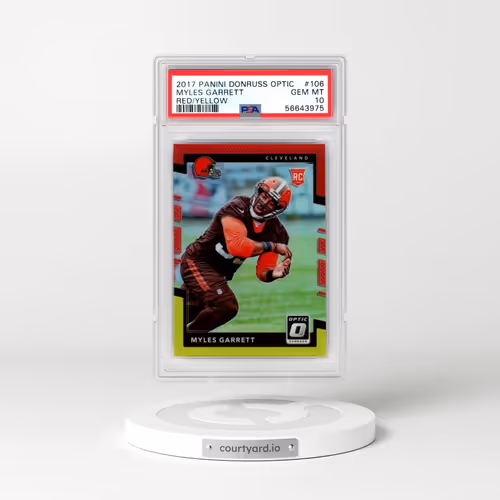 2017 Panini Donruss Optic #106 Myles Garrett - Red/Yellow (PSA 10 GEM MINT)