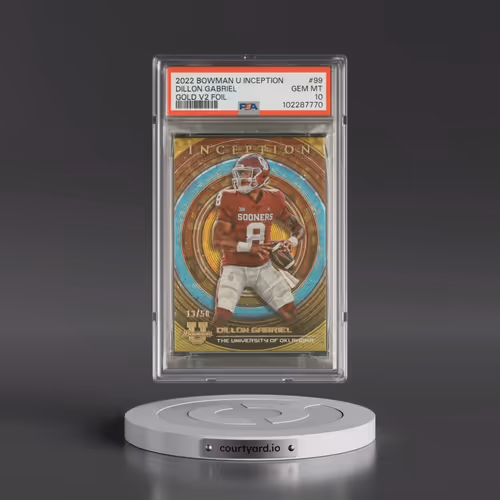 2022 Bowman University Inception #99 Dillon Gabriel - Gold V2 Foil (PSA 10 GEM MINT)