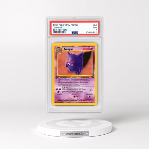 1999 Pokémon Fossil #20 Gengar - 1st Edition (PSA 7 NM)