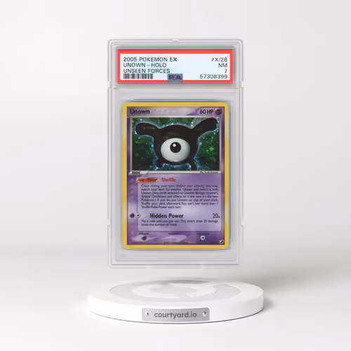 2005 Pokémon EX Unseen Forces #X/28 Unown - Holo (PSA 7 NM)