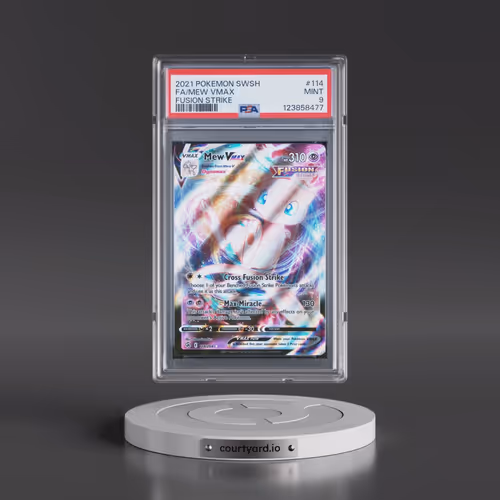 2021 Pokémon Sword & Shield Fusion Strike #114 Mew Vmax - Full Art (PSA 9 MINT)