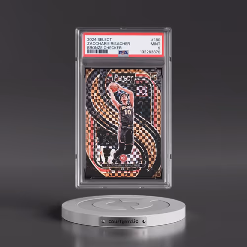2024 Panini Select #180 Zaccharie Risacher - Bronze Checker (PSA 9 MINT)