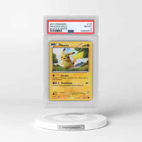 2011 Pokémon Black & White #115 Pikachu - Holo (PSA 8 NM-MT)
