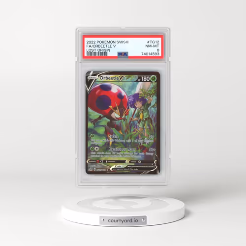 2022 Pokémon Sword & Shield Lost Origin #TG12 Orbeetle V - Holo Full Art (PSA 8 NM-MT)
