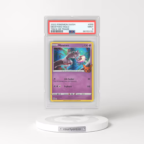 2022 Pokémon Sword & Shield Brilliant Stars #056 Mewtwo - Holo Trick or Trade 2022 (PSA 9 MINT)