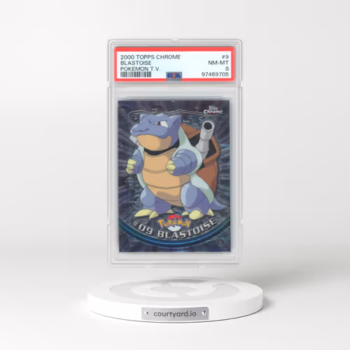 2000 Chrome Series 1 #9 Blastoise - Chrome (Topps Chrome Stamp on Front of Card) (PSA 8 NM-MT)