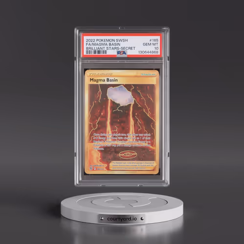 2022 Pokémon Sword & Shield Brilliant Stars #185 Magma Basin - Full Art Secret (PSA 10 GEM MINT)