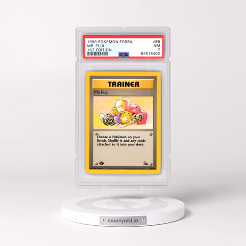 1999 Pokémon Fossil #58 Mr. Fuji - 1st Edition (PSA 7 NM)