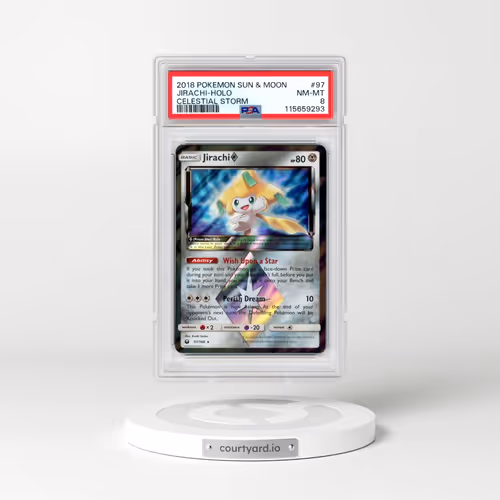 2018 Pokémon Sun & Moon Celestial Storm #97 Jirachi - Holo (PSA 8 NM-MT)