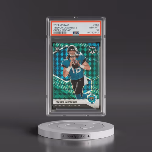 2021 Panini Mosaic #301 Trevor Lawrence - Green Mosaic (PSA 10 GEM MINT)