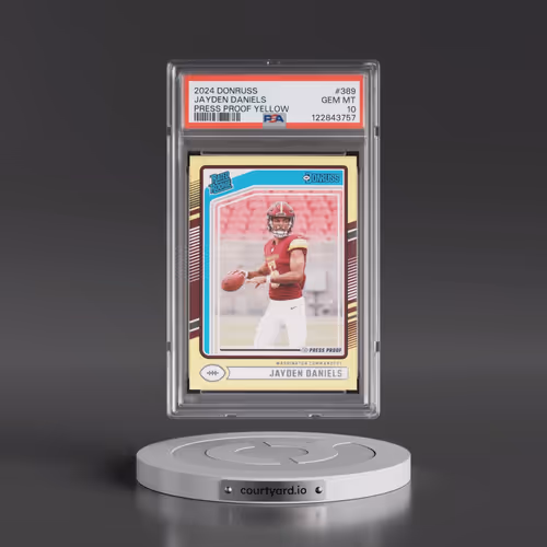 2024 Panini Donruss #389 Jayden Daniels - Press Proof Yellow (PSA 10 GEM MINT)