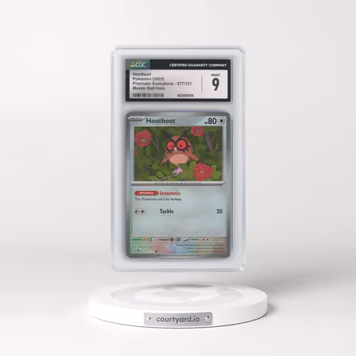 2025 Prismatic Evolutions - PRE EN #077/131 Hoothoot - Master Ball Holo (CGC 9 MINT)