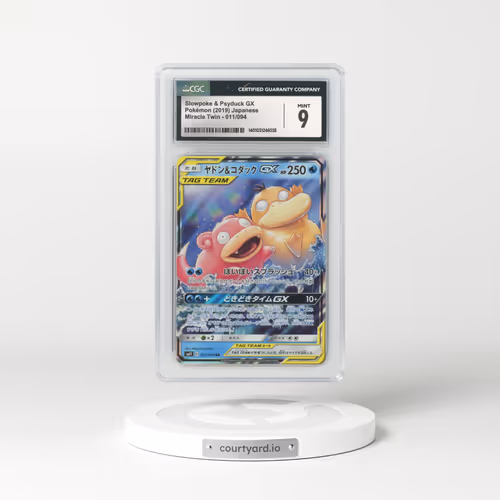 2019 Japanese Miracle Twins #11 Slowpoke & Psyduck GX - Full Art Holo (CGC 9 MINT)