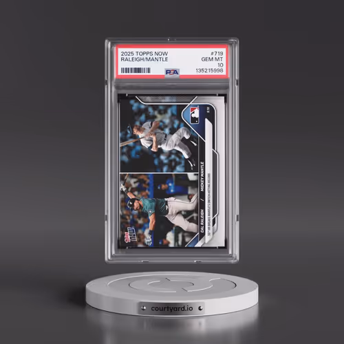 2025 Topps Now #719 Cal Raleigh/Mickey Mantle (PSA 10 GEM MINT)