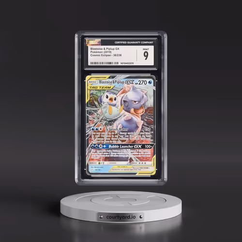 2019 Cosmic Eclipse #38/236 Blastoise & Piplup GX - Holo (CGC 9 MINT)