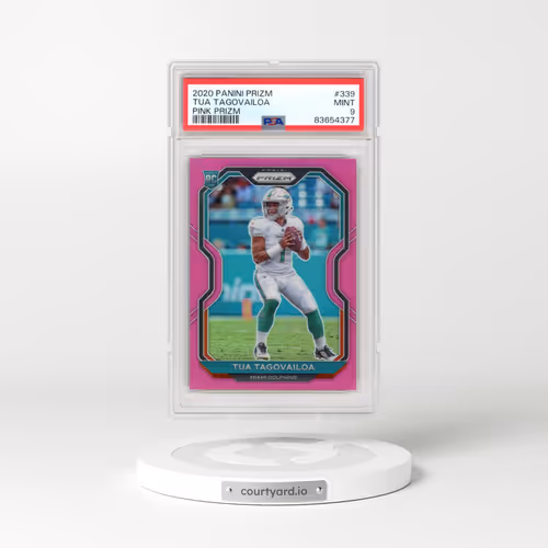 2020 Panini Prizm #339 Tua Tagovailoa - Pink Prizm (PSA 9 MINT)