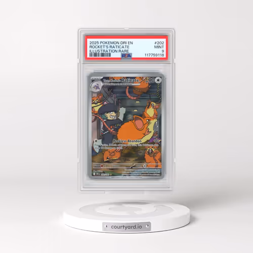 2025 Pokémon Dri EN-Destined Rivals #202 Team Rocket's Raticate - Illustration Rare (PSA 9 MINT)