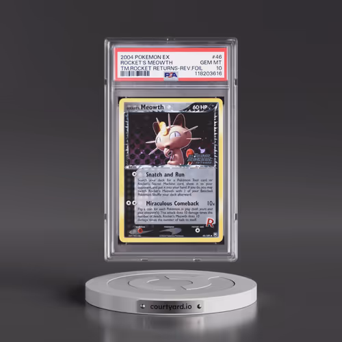 2004 Pokémon EX Team Rocket Returns #46 Rocket's Meowth - Reverse Foil (PSA 10 GEM MINT)