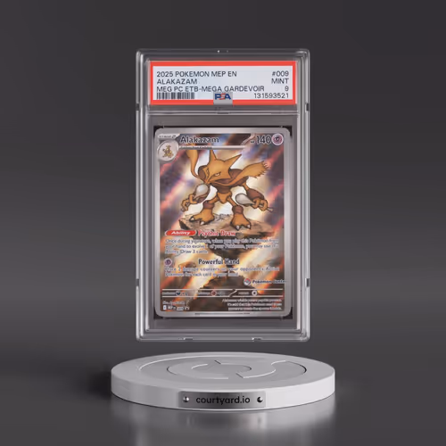 2025 Pokémon Mep EN-Me Black Star Promo #009 Alakazam - Mega Evolution Pokemon Center Elite Trainer
