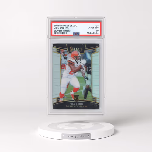 2018 Panini Select #33 Nick Chubb - Silver Prizm (PSA 10 GEM MINT)