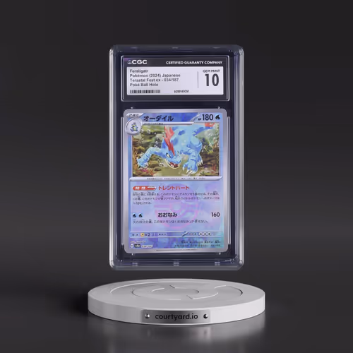 2024 High Class Pack: Terastal Fest ex - sv8a #034/187 Feraligatr - Poké Ball Holo (CGC 10 GEM MINT)