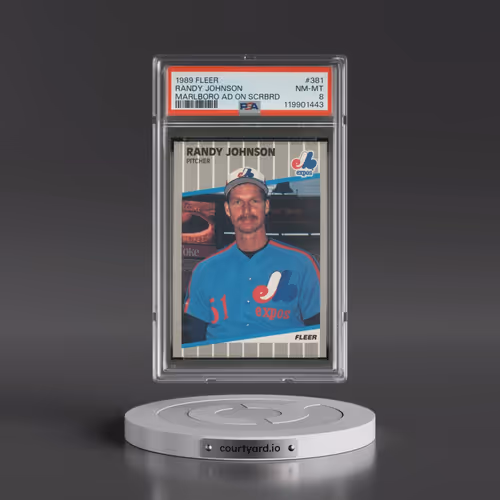 1989 Fleer #381 Randy Johnson - Marlboro Ad on Scoreboard (PSA 8 NM-MT)