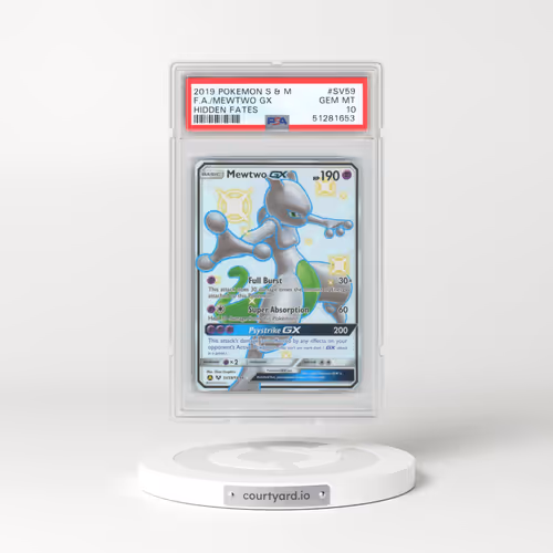 2019 Pokémon Sun & Moon Hidden Fates #SV59 Mewtwo GX - Holo Full Art (PSA 10 GEM MINT)