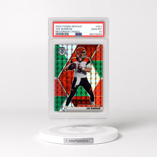 2020 Panini Mosaic #201 Joe Burrow - Red/Green Choice (PSA 10 GEM MINT)