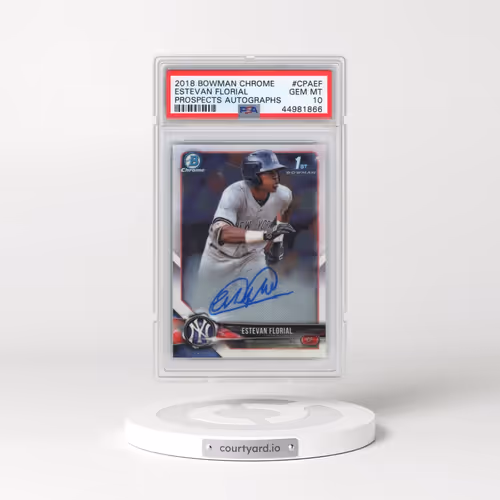 2018 Bowman Chrome Prospects Autographs #CPAEF Estevan Florial (PSA 10 GEM MINT)