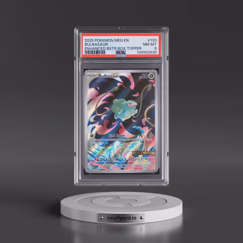 2025 Pokémon Meg EN-Mega Evolution #133 Bulbasaur - Enhanced Booster Box Topper (PSA 8 NM-MT)