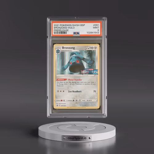 2021 Pokémon Swsh Black Star Promo #091 Bronzong - Holo Prerelease (PSA 9 MINT)