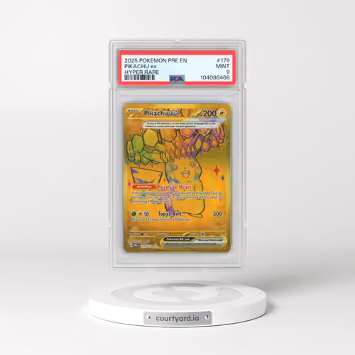 2025 Pokémon Pre EN-Prismatic Evolutions #179 Pikachu EX - Holo Hyper Rare (PSA 9 MINT)