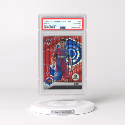 2021 Panini Mosaic La Liga #45 Gavi Red Mosaic