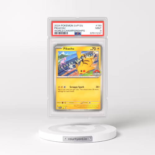 2024 Pokémon Svp EN-SV Black Star Promo #190 Pikachu - World Championships (PSA 9 MINT)