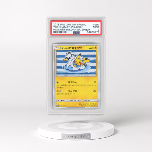 2018 Pokémon SM Promo #281 Yokohama's Pikachu - Pokemon Center Yokohama Special Box (PSA 9 MINT)