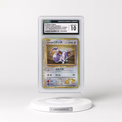 2023 Trading Card Game Classic - CLF, CLL, CLK #015/032 Lt. Surge's Rattata - Blastoise & Suicune ex Deck - CLK Holo (CGC 10 GEM MINT)