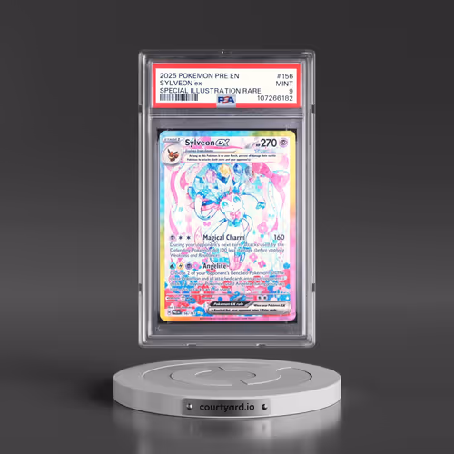2025 Pokémon Pre EN-Prismatic Evolutions #156 Sylveon EX - Holo Special Illustration Rare (PSA 9 MIN