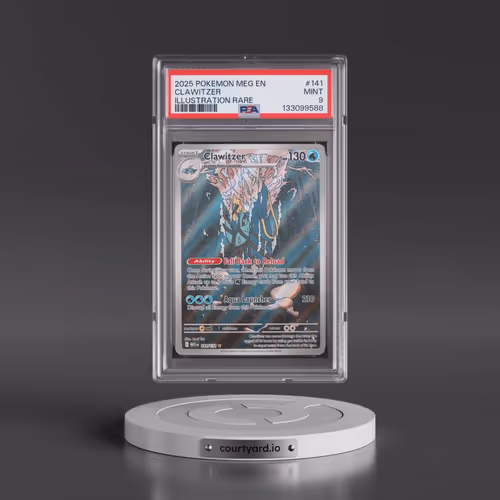 2025 Pokémon Meg EN-Mega Evolution #141 Clawitzer - Illustration Rare (PSA 9 MINT)