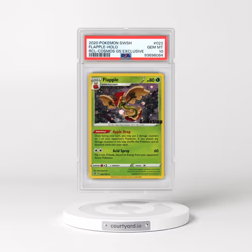 2020 Pokémon Sword & Shield Rebel Clash #022 Flapple - Holo Cosmos Gamestop Exclusive (PSA 10 GEM MINT)
