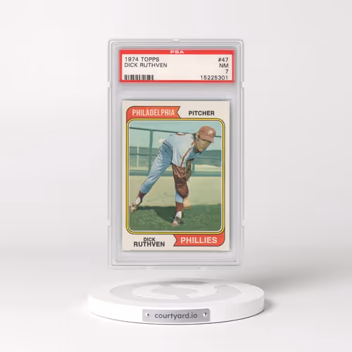 1974 Topps #47 Dick Ruthven (PSA 7 NM)