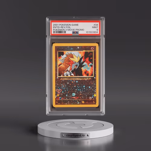 2001 Pokémon Game Movie #34 Entei - Reverse Foil Pokemon 3 Movie Promo (PSA 9 MINT)